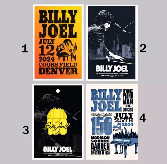 Discover Custom Billy Joel Jul 25 2024 Madison Square Garden in New York NY Poster