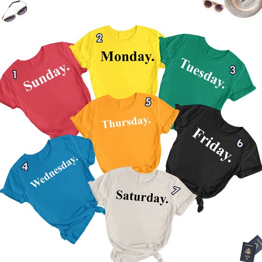 Discover 7 Days Of The Week Teachers Shirts, Monday Through Friday T-Shirts, Autism Daily
