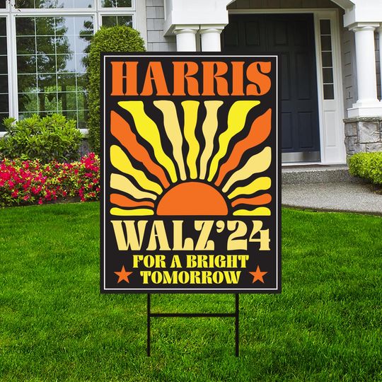 Discover Harris Walz 2024 Obviously Yard Sign - Coroplast Harris For President 2024 Lawn Sign