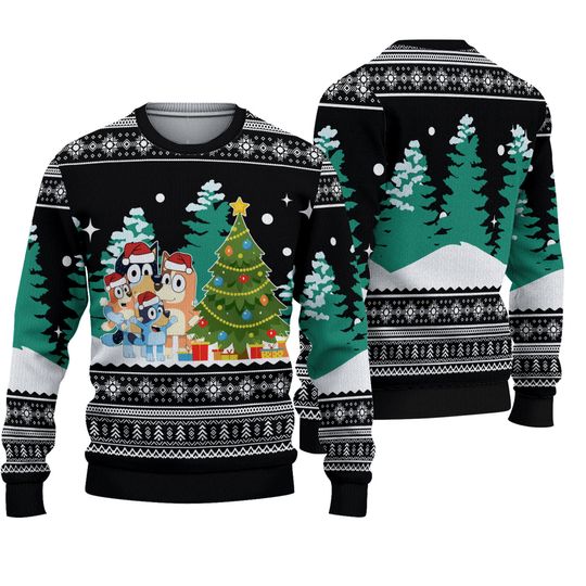 Discover BlueyDad Christmas Ugly Sweater, BlueyDad Family Christmas Ugly Sweater