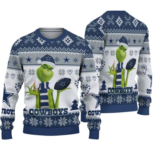 Discover Cowboys Grin Football Christmas Ugly Sweater Sweatshirt