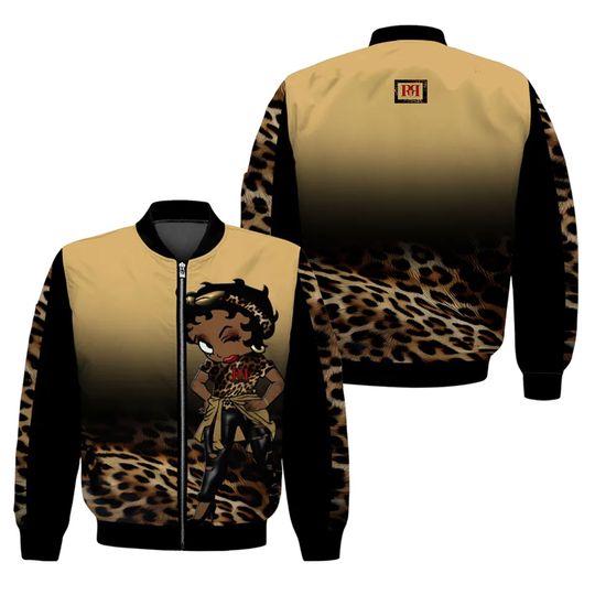 Discover Leopard Betty Boop Bomber Jacket, Betty Boop Women's Bomber Jacket