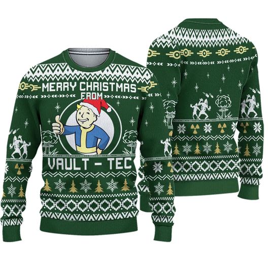 Discover Merry Christmas From Vault Tec Falllout Ugly Knitted Christmas 3D Sweater