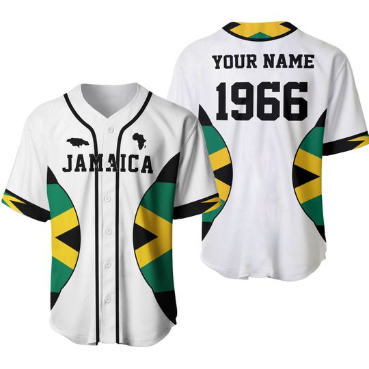 Discover Personalized Jamaica Baseball Jersey Shirt, Custom Team Name