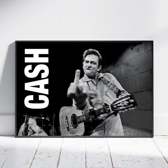 Discover Johnny Cash Concert Poster Flipping the Bird Country Music Photo Picture Photograph