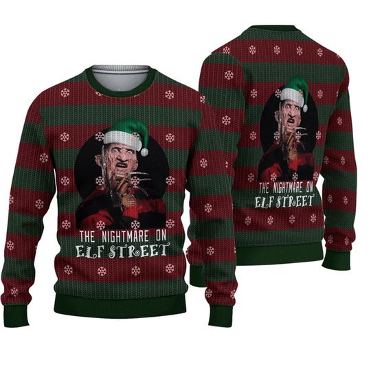 Discover The Nightmare On Elf Street Freddy Krueger Ugly Christmas Sweater