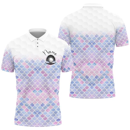 Discover Mermaid Golf Women Polo Shirt, Cute Mermaid Pattern Golf Shirt
