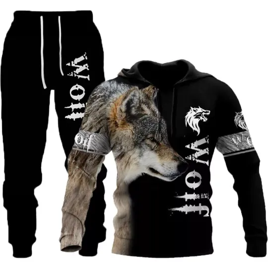 Discover Wolf 3D Printed Hoodie Joggers Sets - SUIT29