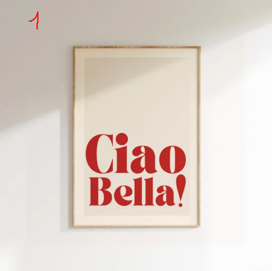 Discover Music Inspired Print, Ciao Bella  Music Print, Lyrics Poster