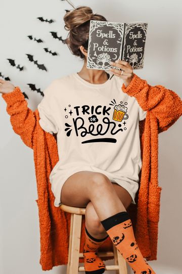 Discover Trick Or Beer Shirts, Funny Halloween Tee, Halloween Party Shirt