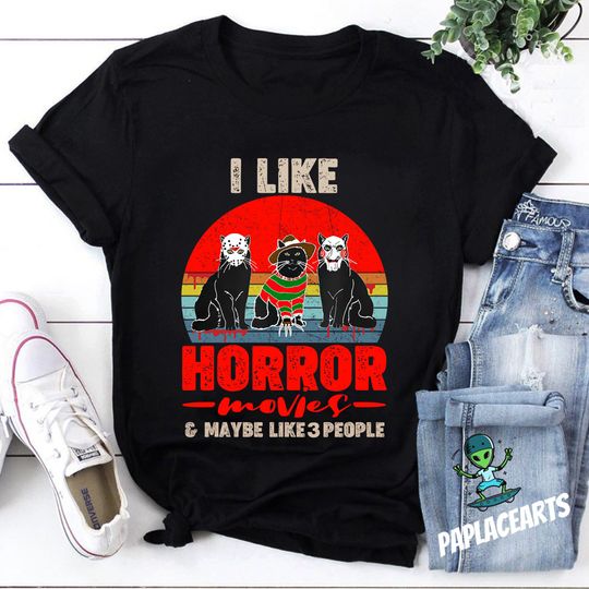 Discover Costume Black Cat Horror Movies T-Shirt, Scary Movie Shirt