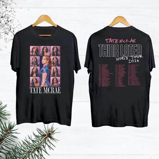 Discover Vintage Tate McRae 2024 Concert T-Shirt, The Think Later World Tour 2024 Shirt, Tate McRae Fan Gift Shirt