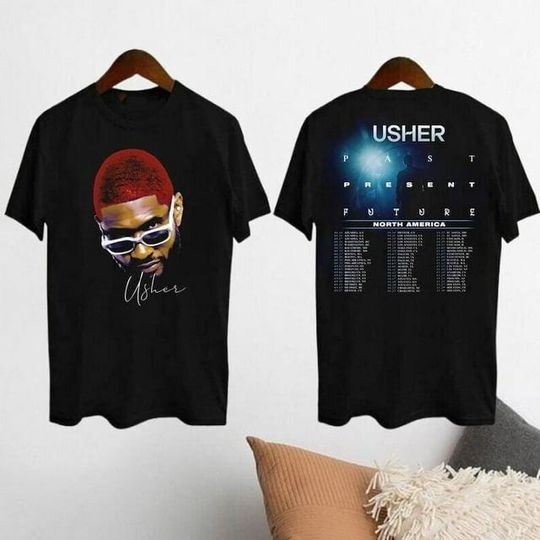Discover Personalized Usher Past Present Future Tour Concert Tee, Usher Tour 2024