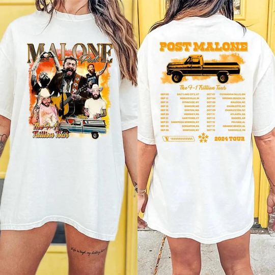 Discover Chimekahubb Post Malone Tour Shirt, Music 2 Sides Shirt Post Malone