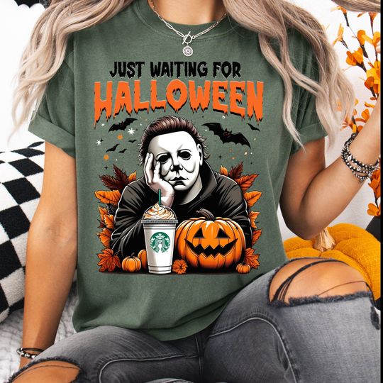 Discover Just Waiting for Halloween  Shirt, Michael Myers, Womens Halloween