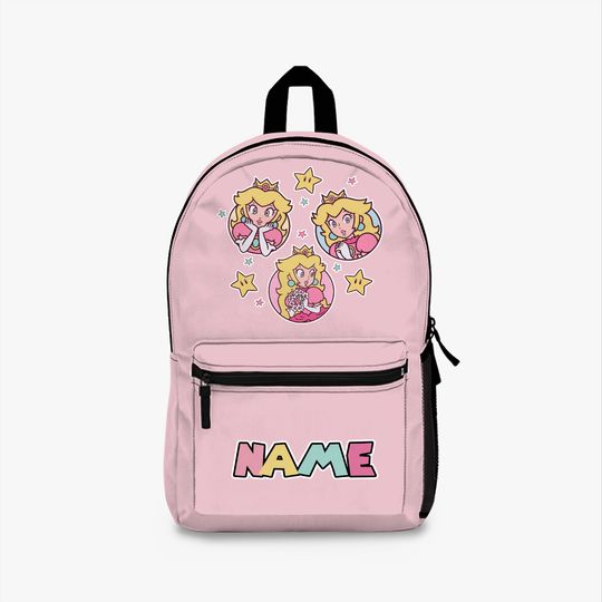 Discover Custom Mario Backpack Personalized School Bag Princess Peach girl School bag