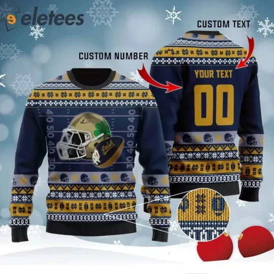 Discover Fighting Irish Christmas Custom Name Knitted Ugly Christmas Sweater