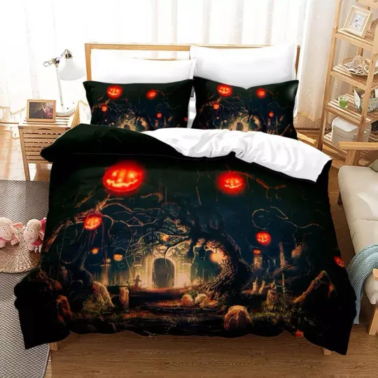 Discover Halloween Bat Pumpkin Cat #6 Bedding Set