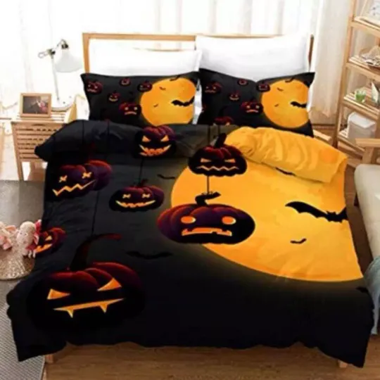 Discover Halloween Bat Pumpkin Cat Bedding Sets