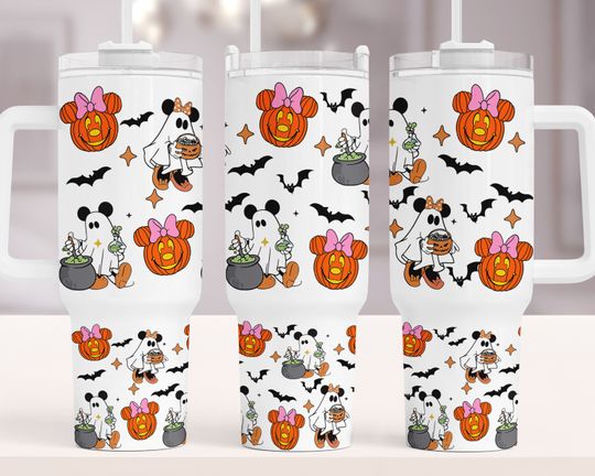 Discover Mouse Ghost Halloween 40oz Quencher Tumbler Wrap, Pumpkin Mouse