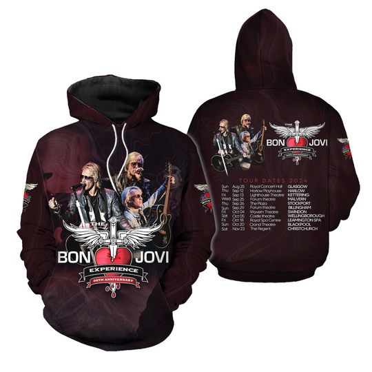 Discover Bon Jovi 2024 Tour Hoodie Collection