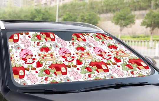 Discover Vntage 80s cartoon Strawberry Shortcake Car Sun shade