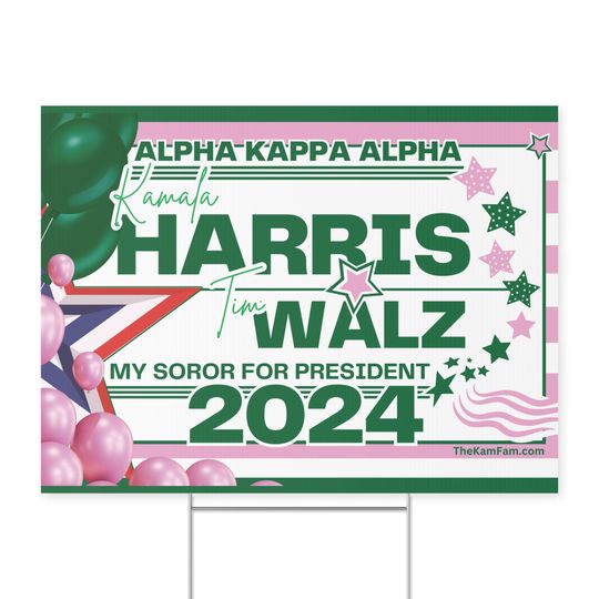 Discover AKA Yard Sign | My Soror for President Yard Sign  | Harris Walz 2024 | Kamala Harris