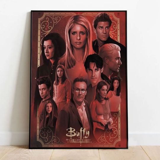 Discover Buffy the Vampire Slayer Poster, Buffy Summers Wall Art, Rolled Canvas Print, TV Series Poster Gift