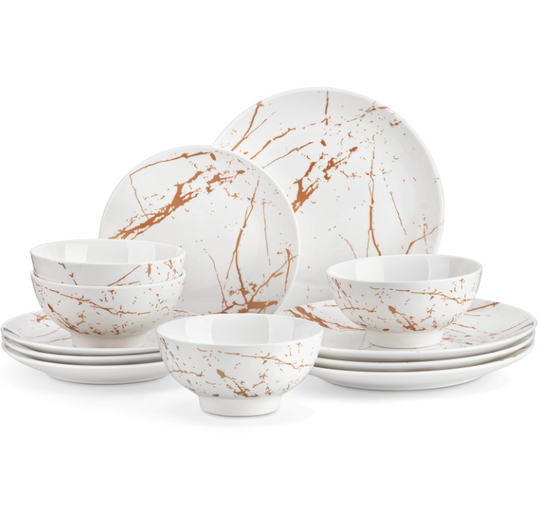 Discover Corelle Splendor, White and Red Round 12-Piece Dinnerware Set
