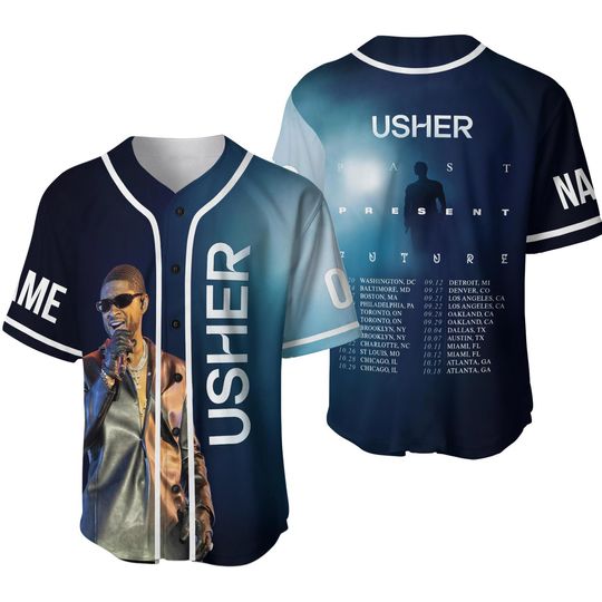 Discover Usher 2024 Pas Present Future Tour Personalized Baseball Jersey