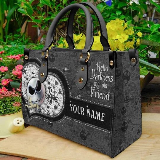 Discover Hello Darkness My Old Friend Nightmare Leather Bags, Halloween Leather Handbag, Halloween Gift