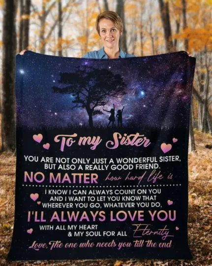 Discover To My Sister Ill Always Love You With All My Heart Fleece Blanket Xmas Birthday