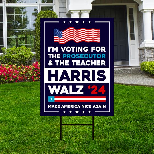 Discover Harris Walz 2024 Obviously Yard Sign - Coroplast Harris For President 2024 Lawn Sign