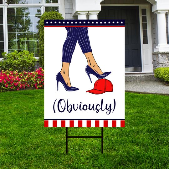 Discover Harris Walz 2024 Obviously Yard Sign - Coroplast Harris For President 2024 Lawn Sign