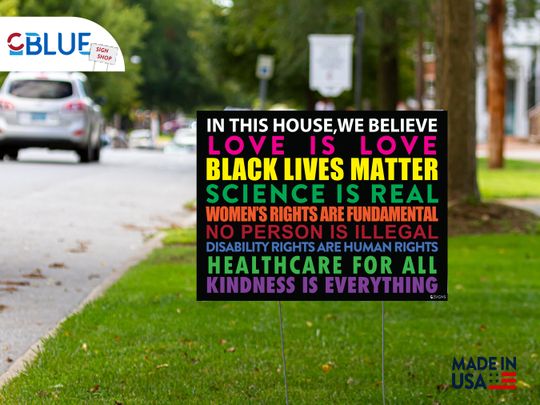 Discover In This House We Believe- Yard Sign, Political Sign