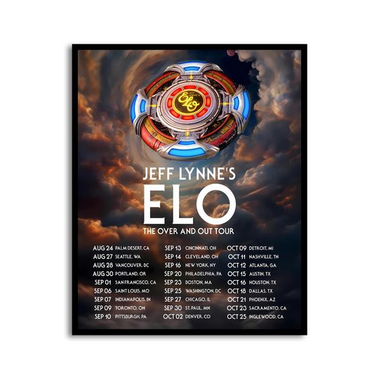 Discover Jeff Lynne's ELO Over and Out North American Fall Tour 2024 Poster, Music Poster