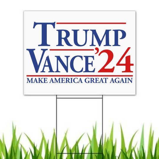 Discover Trump Vance 2024 Yard Sign | 18" x 12" Donald Trump JD Vance