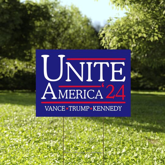 Discover Unite America 2024 Yard Sign, Vance Trump Kennedy Sign, Trump Vance