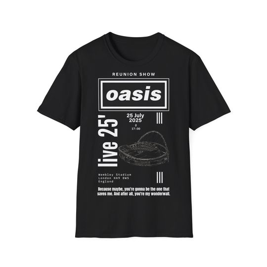 Discover Oasis Reunion Wembley Concert Tee, Music Lover Gift