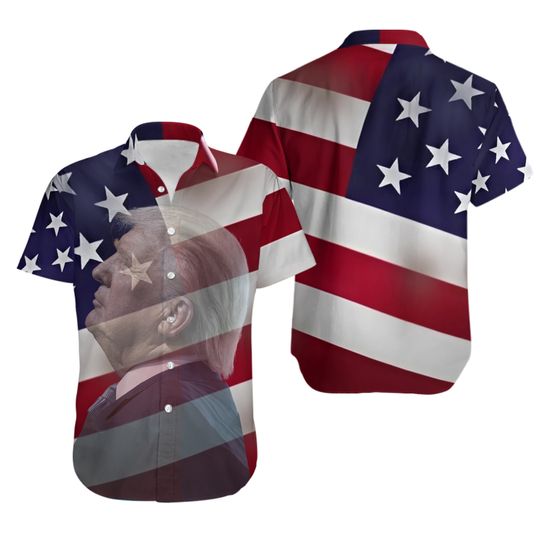 Discover Donald Trump Patriotic Hawaiian Shirt, US Flag With Trump Hawaii Shirt