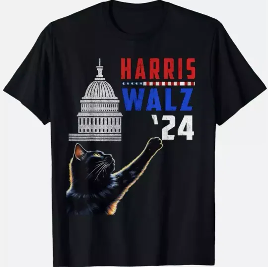 Discover President Kamala-Harris Cat Ladies Haris Waltz 2024 Election T-Shirt