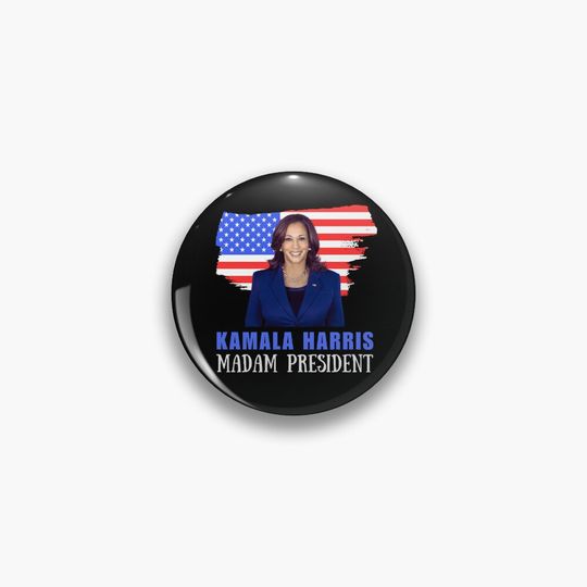 Discover Kamala Harris Madam President Pin Buttons