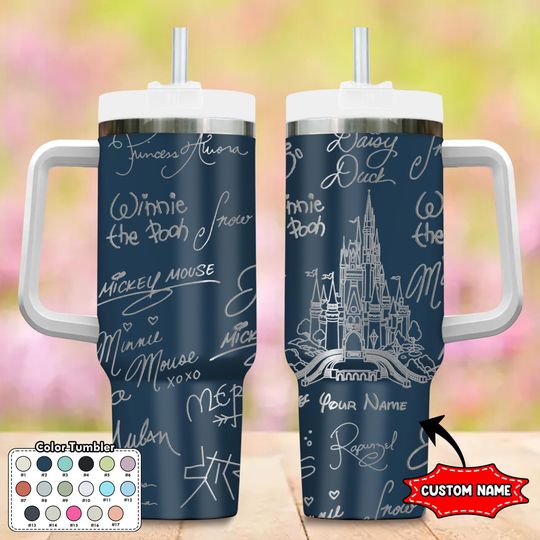 Discover Custom Castle and Characters Signature 40oz Tumbler, Mouse and Friends Cup Gift
