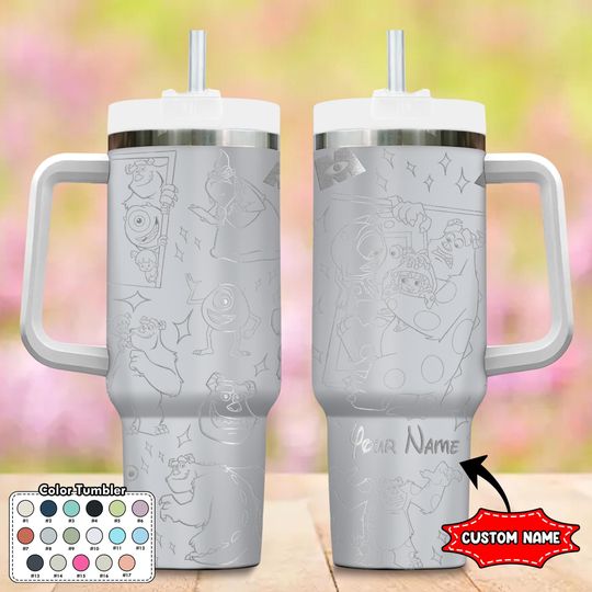 Discover Custom Monster 40oz Tumbler, Magical Cartoon Coffee Cup, Monster Engraved Tumbler