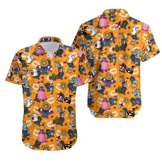Discover Halloween Super Mario Shirt, Mario Hawaiian Shirt, King Boo Hawaiian Shirt