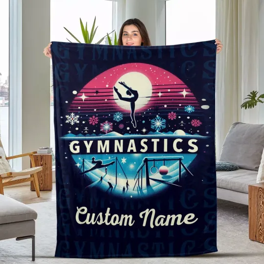 Discover Personalized Gymnastics Name Blanket