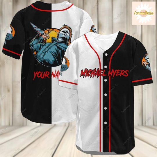 Discover Halloween personalized Michael Myers baseball shirt, vintage horror movie jersey,