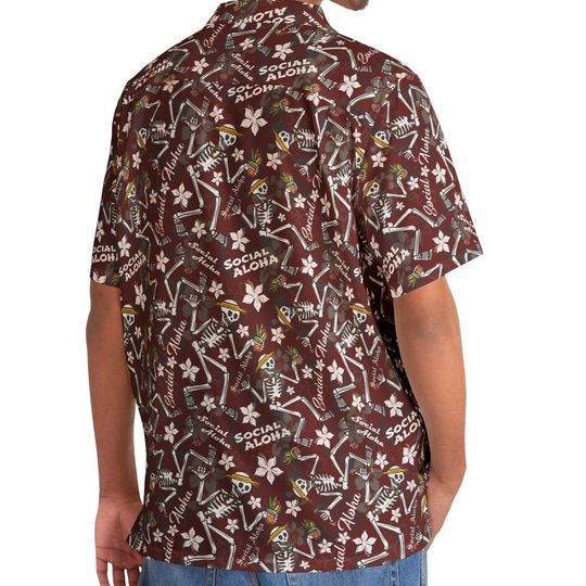 Discover SM-5XL Social Aloha Tiki Sketelton inspired Aloha Shirt | Hawaiian shirt