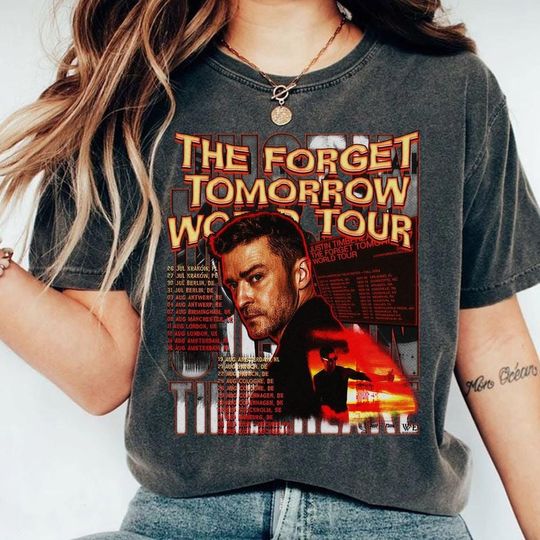 Discover Justin Timberlake The Forget Tomorrow World Tour 2024 Summer T-shirt, Music Fans Gift