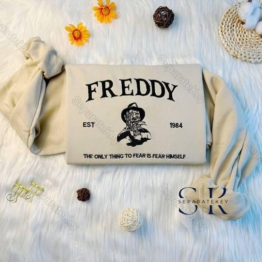 Discover Halloween Freddy Krueger Embroidered Sweatshirt, Freddy Krueger Sweatshirt